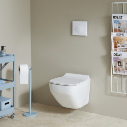 Pack WC suspendu bati siamp universel + cuvette gain de place design avec bride Almeria