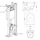 Pack WC suspendu bati siamp universel + cuvette avec bride unix
