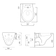 Cuvette WC suspendu NF blanche en céramique + abattant blanc - Sydney