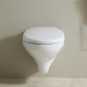 Cuvette WC suspendu NF blanche en céramique + abattant blanc - Sydney