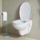 Cuvette WC suspendu NF blanche en céramique + abattant blanc - Sydney