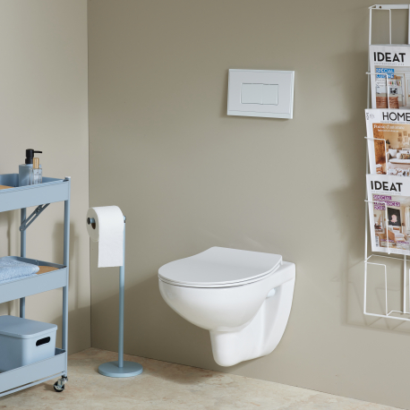 Pack WC suspendu bâti autoportant universel Ero + cuvette sans bride NF - Geo