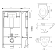 Pack WC suspendu bâti autoportant universel Ero + cuvette sans bride NF - Geo