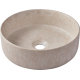 Vasque à poser Andria ø36 cm - Effet pierre beige - Rebords fins
