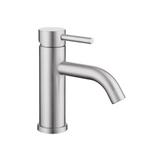 Mitigeur lavabo inox brossé avec bonde H 17.2 cm- Alois