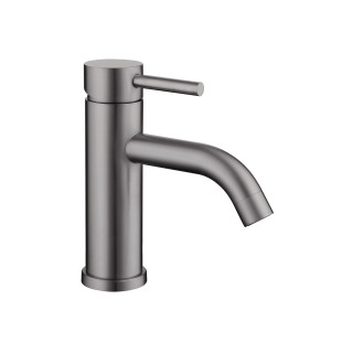 Mitigeur lavabo inox brossé gun metal avec bonde H 17.2 cm- Alois