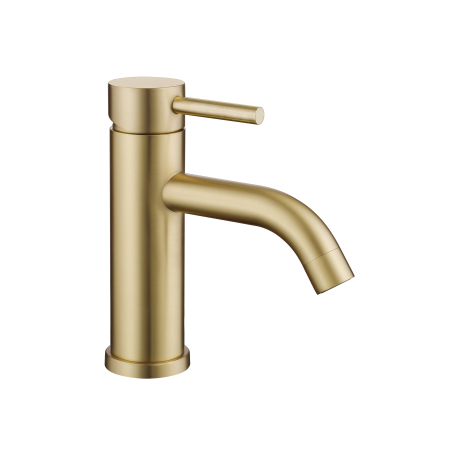 Mitigeur lavabo inox brossé doré avec bonde H 17.3 cm- Alois