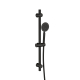 Ensemble barre de douche inox noir mat - douchette 1 jet - flexible 150 cm - Barre 65 cm - Alois