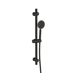 Ensemble barre de douche inox noir mat - douchette 1 jet - flexible 150 cm - Barre 65 cm - Alois