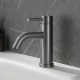 Mitigeur lavabo inox brossé gun metal avec bonde H 17.3 cm- Alois