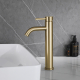 Mitigeur lavabo haut inox brossé doré avec bonde H 29.3 cm - Alois