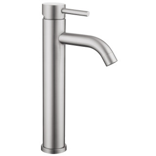 Mitigeur lavabo haut inox brossé avec bonde H 29.3 cm - Alois