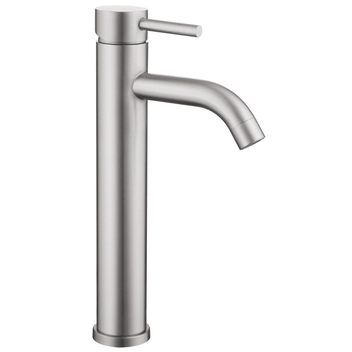 Mitigeur lavabo haut inox brossé avec bonde H 29.3 cm- Alois