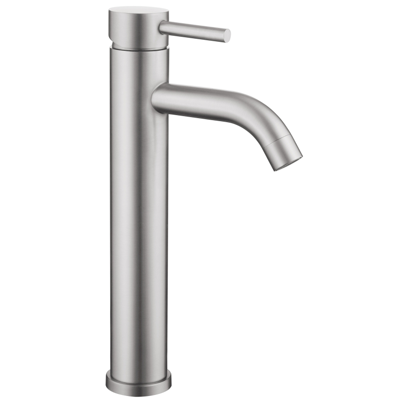 Mitigeur lavabo haut inox brossé avec bonde H 29.3 cm - Alois - PlaneteBain.com