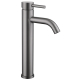 Mitigeur lavabo haut inox brossé gun metal avec bonde H 29.3 cm- Alois