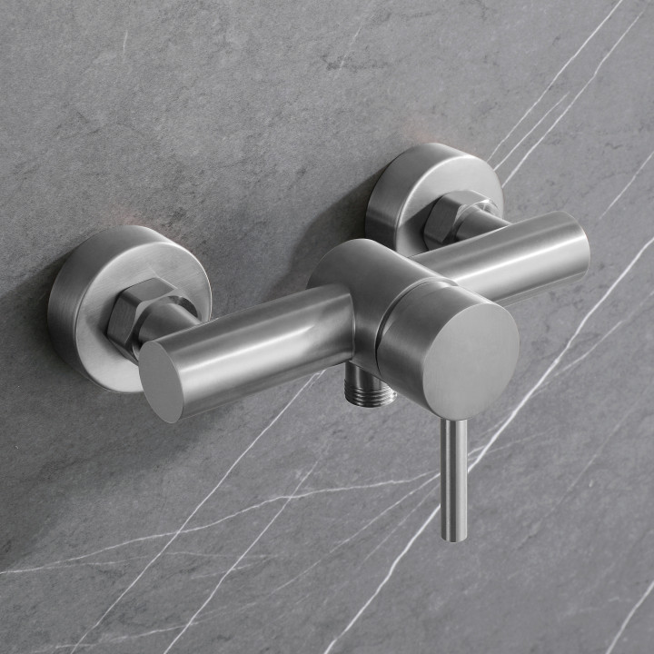 Mitigeur de douche mécanique inox brossé - Alois