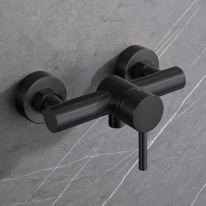 Mitigeur de douche mécanique inox noir mat - Alois