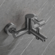 Mitigeur baignoire douche en inox brossé gun metal - Alois