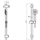 Ensemble barre de douche inox brossé gun metal - douchette 1 jet - flexible 150 cm - Barre 65 cm - Alois