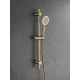 Ensemble barre de douche inox brossé doré - douchette 1 jet - flexible 150 cm - Barre 65 cm - Alois