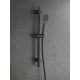 Ensemble barre de douche inox noir mat - douchette 1 jet - flexible 150 cm - Barre 65 cm - Alois