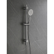 Ensemble barre de douche inox brossé gun metal - douchette 1 jet - flexible 150 cm - Barre 65 cm - Alois