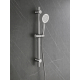 Ensemble barre de douche inox brossé - douchette 1 jet - flexible 150 cm - Barre 65 cm - Alois
