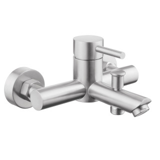 Mitigeur baignoire douche en inox brossé - Alois