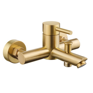 Mitigeur baignoire douche en inox brossé doré - Alois