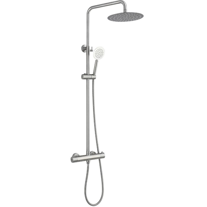 Colonne de douche en inox brossé - thermostatique - Alois