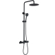 Colonne de douche en inox noir mat - thermostatique - Alois