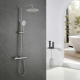 Colonne de douche en inox brossé - thermostatique - Alois