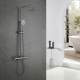 Colonne de douche en inox brossé gun metal - thermostatique - Alois