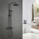 Colonne de douche en inox noir mat - thermostatique - Alois