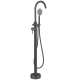Mitigeur bain douche sur pied en inox brossé gun metal pour baignoire ilot - Alois