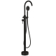 Mitigeur bain douche sur pied en inox brossé noir mat pour baignoire ilot - Alois