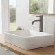 Mitigeur lavabo haut inox brossé gun metal avec bonde H 29.3 cm- Alois