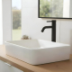 Mitigeur lavabo haut inox noir mat avec bonde H 29.3 cm - Alois