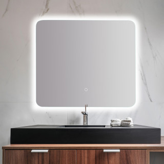 Miroir Salle de Bain - 80x80 cm - Rectangulaire - avec Éclairage Led - ORGANIC