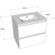 Meuble salle de bain 60 cm - Plan vasque céramique - Vert strié mat - A suspendre - Karaib 2