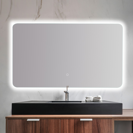 Miroir Salle de Bain - 120x70 cm - Rectangulaire - avec Éclairage Led - ORGANIC