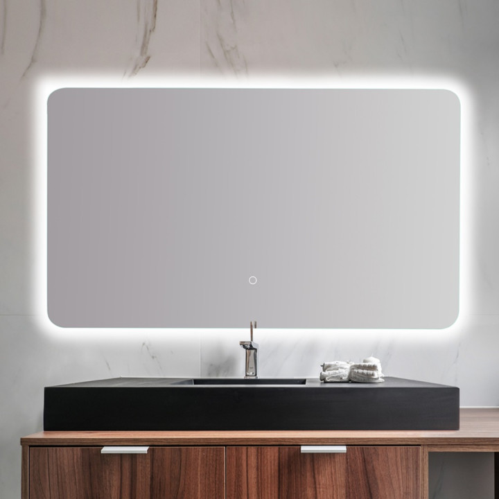 Miroir Salle de Bain - 120x70 cm - Rectangulaire - avec Éclairage Led - ORGANIC