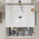 Meuble salle de bain 60 cm - Plan vasque céramique - Cachemire strié mat - A suspendre - Karaib 2