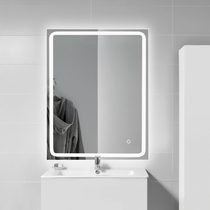 Miroir Salle de Bain - 70x80 cm - Rectangulaire - avec Éclairage Led - MIA