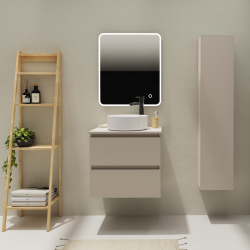 Meuble salle de bain 60 cm pour vasque à poser - Cachemire mat - A suspendre - Karaib 2