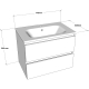 Meuble salle de bain 70 cm - Plan vasque Solid surface - Cachemire mat - A suspendre - Karaib 2