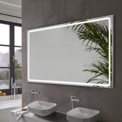 Miroir Salle de Bain - 120x80 cm - Rectangulaire - Anti-buée - Dimmable - avec Éclairage Led - MIA