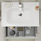 Meuble salle de bain 70 cm - Plan vasque Solid surface - Vert mat - A suspendre - Karaib 2