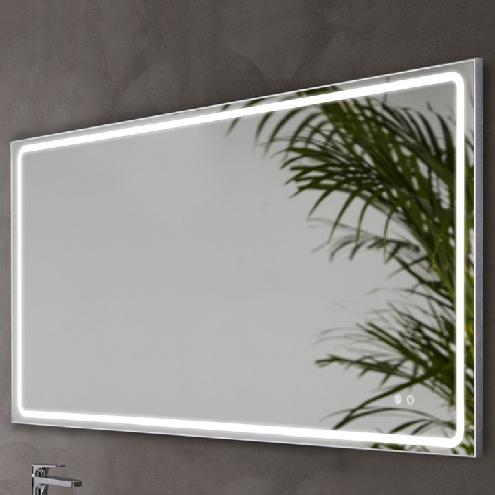 Miroir Salle de Bain - 120x80 cm - Rectangulaire - Anti-buée - Dimmable - avec Éclairage Led - MIA