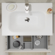 Meuble salle de bain 70 cm - Plan vasque Solid surface - Cachemire mat - A suspendre - Karaib 2